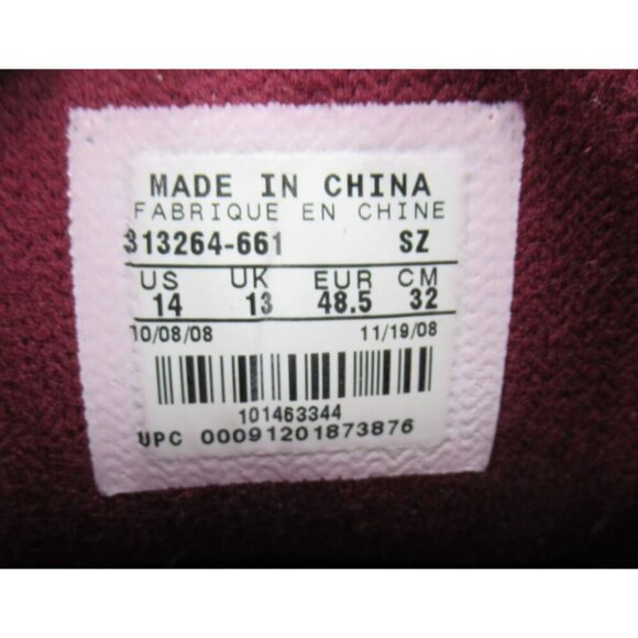 Nike Mad Jibe Burgundy 313264-211 Men Size 14 Boat Deck Shoe Leather Lace Up Red - Picture 8 of 8